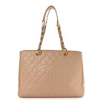 Caviar Quilted Grand Shopping Tote GST Beige Clair