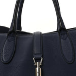 Soft Calfskin Medium Jackie Top Handle Bag Classic Blue Marine