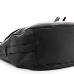 Grained Calfskin Saddle Soft Bag Black