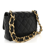 Lambskin Quilted Large CC Funky Town Flap Black