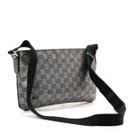 Crystal Monogram Small Flat Messenger Crossbody Navy