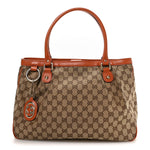 Monogram Medium Sukey Top Handle Tote Beige Orange