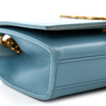 Smooth Calfskin Small Classic Monogram Kate Tassel Satchel Turquoise