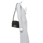 Box Calfskin 30 Montaigne Flap Bag Black