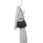 Caviar Quilted Small Coco Handle Flap So Black