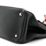 Smooth Calfskin Tri-Color Small Be Dior Flap Black Blue Red