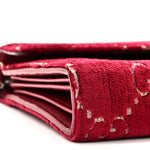 Velvet GG Monogram Mini Dionysus Chain Wallet Red Cipria