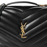 Lambskin Chevron Quilted Large LouLou Black
