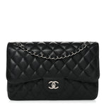 Caviar Quilted Jumbo Double Flap Black