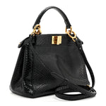 Snakeskin Nappa Mini Peekaboo Iconic Satchel Black