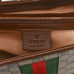 GG Supreme Monogram Azalea Calfskin Web Small Jackie 1961 Hobo Beige Ebony Brown Sugar