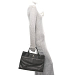 Caviar Medium Cerf Executive Shopper Tote Black