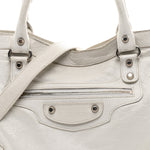 Agneau Arena Silver Hardware Medium Le City Optic White