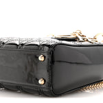 Patent Cannage Mini Lady Dior Black