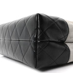 Suede Calfskin Shiny Lambskin Quilted Small Coco Base Shopping Bag Grey Black
