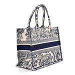 Canvas Embroidered Medium Dioriviera Toile De Jouy Book Tote Blue