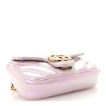 Iridescent Nappa Chevron Matelasse Super Mini GG Marmont Shoulder Bag Iridescent Escape Pink