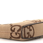 Monogram Jumbo GG Textured Dollar Calfskin Web Wristlet Messenger Bag Camel Ebony New Acero