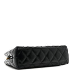 Shiny Aged Calfskin Quilted Nano Kelly Shopper Black