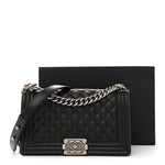 Caviar Quilted Medium Boy Flap Black