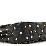 Nappa Small Rockstud Spike Shoulder Bag Black