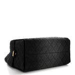 Washed Denim Quilted Medium Chanel 25 Handbag Black