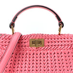 Vitello King Shiny Nappa Intreccio Petite Peekaboo I SEE U Satchel Pink Dalia