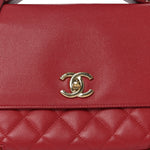 Caviar Quilted Large Business Affinity Flap Red