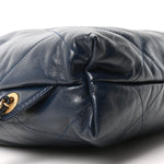 Shiny Calfskin Quilted Chanel 22 Backpack Dark Blue