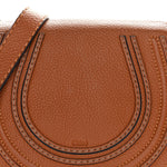 Grained Calfskin Small Marcie Saddle Bag Tan
