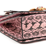 Snakeskin Sylvie Web Small Queen Margaret Top Handle Bag Pink