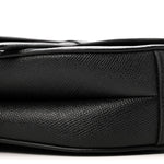 Grained Calfskin Saddle Bag With Strap Black