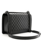 Caviar Quilted New Medium Boy Flap So Black