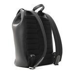 Grained Calfskin Saddle Drawstring Backpack Black