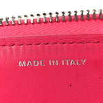 Lambskin Quilted Large Zip Around Organizer Wallet Pink