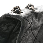 Caviar Quilted Medium Elastic Flap Black