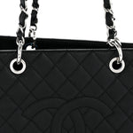 Caviar Quilted Grand Shopping Tote GST Black