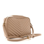 Calfskin Matelasse Monogram Lou Camera Bag Dark Beige