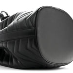 Calfskin Matelasse Sylvie Web GG Marmont Bucket Bag Black
