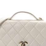 Caviar Quilted Medium Business Affinity Flap White