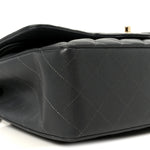 Caviar Quilted Jumbo Double Flap Dark Grey