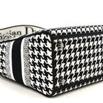 Canvas Houndstooth Embroidered Medium Lady D-Lite Black White