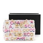 Sequin Logo CC Small Single Flap White Multicolor