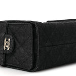 Denim Quilted Mini Chanel 25 Handbag Dark Blue