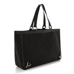 Denim Monogram Large Abbey Tote Dark Brown