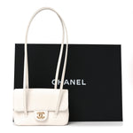 Shiny Caviar Mini Preppy Coco Shoulder Bag White
