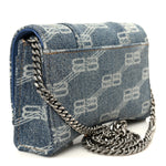 Denim BB Monogram Hourglass Chain Bag Blue