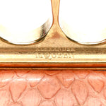 Snakeskin Knuckle Box Clutch Orange