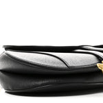 Grained Calfskin Saddle Bag Black
