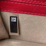 Calfskin Crocodile Embossed Mini C Vanity Bag Red